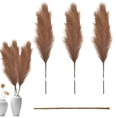 de la Pampa sèche - 110 cm - Bouquet Rustique Rustique de Roseau Artificiel - Phragmites séchées - Décoration d'intérieur bohème pour Arrangements Floraux de Mariage - Durable