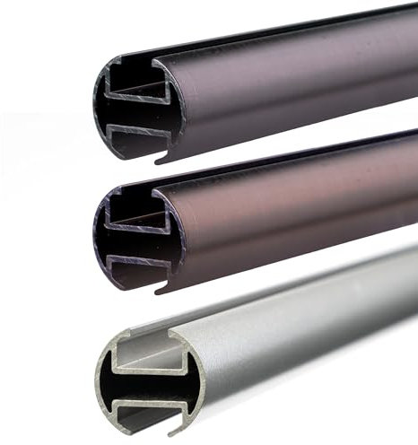 Victoria M. Gardinenstange mit Innenlauf, Ø 19 mm, Aluminum, Länge 160 cm, Silber