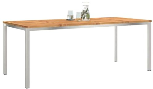 vidaXL OutdoorDiningTable Brown 200x90x75cm SolidAcaciawood, Garden and Terrace, Weather-Resistant Table, Minimalist Design, Patio Furniture, Outdoor Gatherings, Elegant Dining