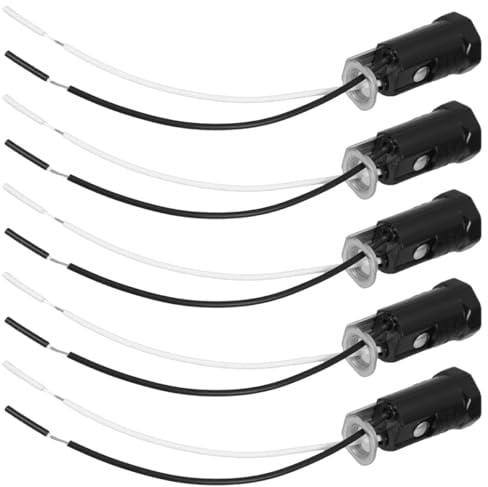 BAZEITFLOW 5Er-Pack E12 Lampenfassung Mit Kabel Aus Bakelit Birnenfassung Mit Kabel Für Kronleuchter Wandleuchten Tischlampen Und Dekorative Lampen Einfache Steckmontage