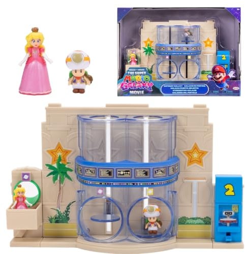 Der Super Mario Galaxy Movie – Gateway Galaxy Diorama-Set mit 3,8 cm großer Prinzessin Peach- und exklusiver Captain Toad-Figur