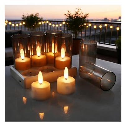 LED Teelichter Wiederaufladbar mit Fernbedienung, Timer & Ladestation by MMOBIEL – 6 Stück USB Flammenlose Aufladbare Teelichter Kerzen für Zuhause, Tisch, Hochzeit & Weihnachtsdeko