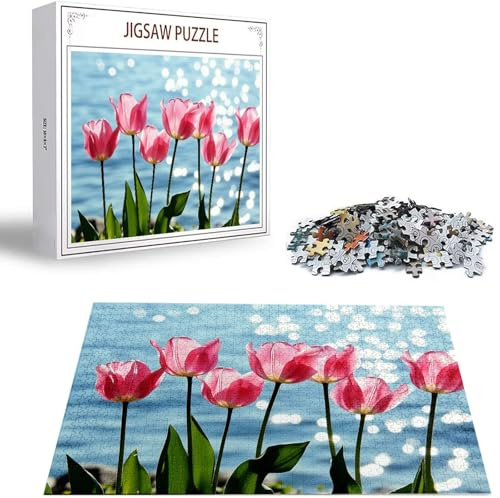 Jigsaw Puzzles for Adults 1500 Tulip Jigsaw Puzzle, Family Puzzle Game Christmas Birthday Gifts, Lake Jigsaws Puzzles 1500 Pieces for Adults, Home Party Activity & Gifts for Teenage 14-16 Years H-2326
