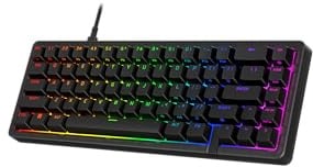 HyperX Origins 2 65 Tastiera Gaming RGB Hot-Swap 5 pin, 8000 Hz, Nero | Layout QWERTY Americano, più controllo in poco spazio per scrittura, lavoro e sessioni intense, con comfort e feeling stabile