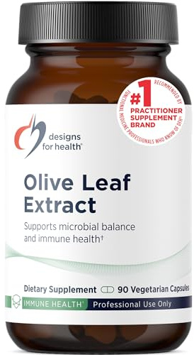 Designs for Health Olive Leaf Extract Capsules - 500mg Leaves Extract Supplement Standardized to 20% Oleuropein - Supports Microbial Balance + Immune Health, Non-GMO + Vegetarian (90 Capsules)