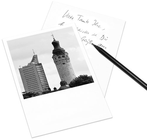 Postkarte Leipzig im Retro-Stil - Motiv: Neues Rathaus
