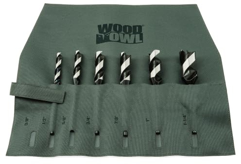 Wood Owl 6 Piece Set OverDrive Fast Boring Ultra Smooth Auger Brad Point Boring Bits Containing the Following Sizes 1/2”, 5/8”, 3/4”, 7/8”, 1” and 1 1/4” 00706