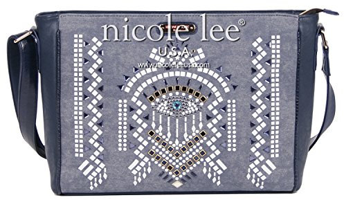 Nicole Lee Ramsha Stud Detail Messenger Bag, Blue, One Size