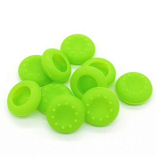 5 Pair / 10 Pcs Ersatz Silicone Thumb Grip Stick Analog Joystick Grip Caps Cover Aufsätze Schutzkappen Kappen Dualshock Thumbsticks für PlayStation PS4 PS3 Xbox One Nintendo Wii U Game Controller Grün