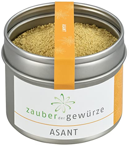 Zauber der Gewürze Asant Gewürz, Asant- Pulver, Asafoetida Gewürz, ayurvedische Gewürze, ideal für die indische Küche, Premium-Qualität, 60 g