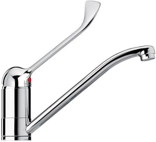 BAGNOCLIC - Rubinetto Miscelatore a Leva Clinica in Ottone Cromato | Design Moderno e Pratico | Alta Qualità e Durabilità | Facile Installazione, Ottone