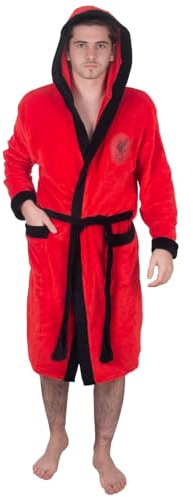 Liverpool FC Mens Dressing Gown Robe Hooded Fleece OFFICIAL Football Gift