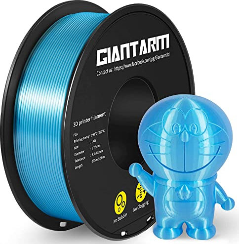 GIANTARM Silk PLA Filament 1.75mm, 3D Drucker Filament PLA 1kg Spule, Silk Sky Blue