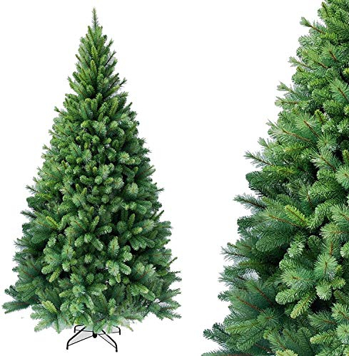 HOMEDEMO künstlicher Weihnachtsbaum 180 cm (Ø ca. 106 cm) mit 824 Spitzen und Schnellaufbau Klapp-Schirmsystem, schwer entflammbar, unechter Tannenbaum inkl. Metall Christbaum Ständer
