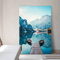 80x120cm großes Hochformat Leinwand-Bild auf 4cm Keilrahmen. Motiv - Pragser Wildsee, Dolomiten als XXL Wandbild für Wohnzimmer und Schlafzimmer. Große Bilder. Für eine atemberaubende Betrachtung