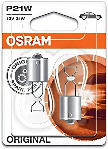 2x Original Osra.m Osra.m P21W 12V 7506-02B Standard Weiß Ersatz Halogen Birne für Tagfahrlicht Rücklicht Bremslicht Hecklicht Blinker E-geprüft
