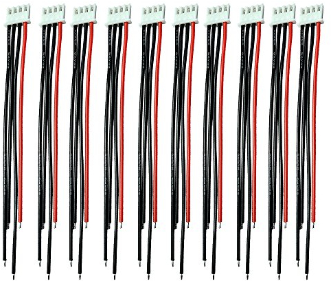 LinsyRC 10 Stück 2S-6S JST-XH Balance-Stecker Verlängerungskabel 15 cm 22 AWG Silikondraht (3S)