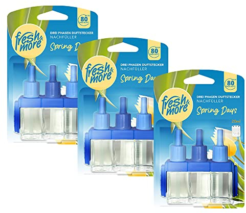 Fresh & More Nachfüller 3x 20ml Duft Spring Days - kompatibel mit Febreze & Ambi Pur 3Volution Duftstecker