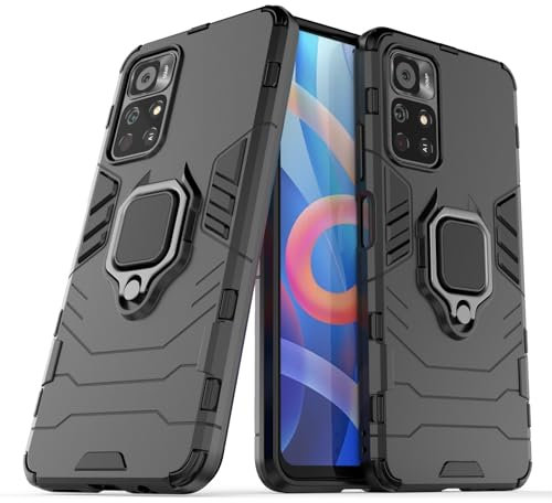 Funda para móvil Xiaomi Poco M4 Pro 5G / Redmi Note 11s 5G Carcasa Magnética con Anillo Imán Antigolpes Resistente Rígida Dura [Tecnología Absorción Golpes] (Xiaomi Poco M4 Pro 5G, Negro)