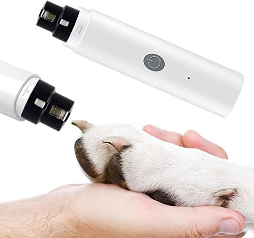 vincente Tagliaunghie per animali domestici ricaricabile – Levigatrice ad artiglio per cani con luce LED | lima per unghie per animali domestici con rumore silenzioso, cura delle zampe e levigatura