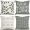 OCEUMACO Leinen Kissenbezug 45x45 Home Sweet Home Kissenhülle 4er Set Quadratisch Sofakissen Dekokissen Bezug für Couch Geometrische Kissen Kissenbezüge Outdoor Deko Zierkissen Couchkissen - Grau