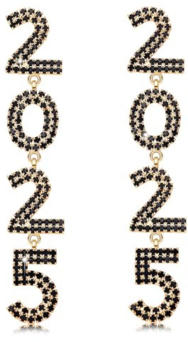 Happy New Year Earrings for Women Beaded Champagne Bottle Glass Earrings Handmade New Year’s Eve Dance Party Earrings Holiday Festive Earrings New Year Gifts, Zinc, Rhinestone