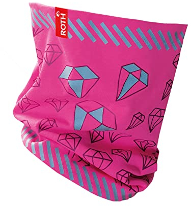 ROTH ReflActions - Schal/Loop reflektierend - 360 Grad umlaufender Reflektor bietet Schutz für Kinder - Motiv: diamonds