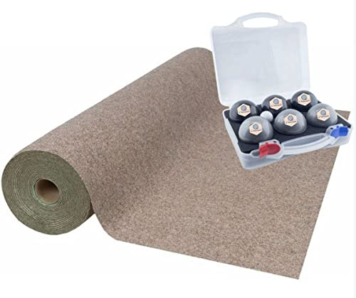 MadeInNature Ball und Bouleplatz für drinnen und draußen, gleiche Empfindungen wie die klassischen Boccia-Kugeln (12 Kugeln und 2 x 6 m)
