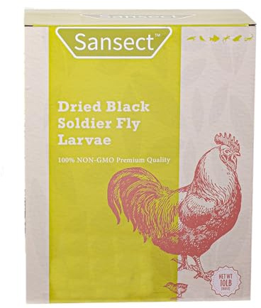 SANSECT 10LB Dried Black Soldier Fly Larvae, Chickens Feed for Wild Birds