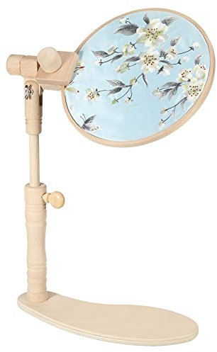 Patikil Adjustable Embroidery Hoop Stand - Beech Wood Rotated Frame for Cross Stitch & Sewing Arts & Crafts