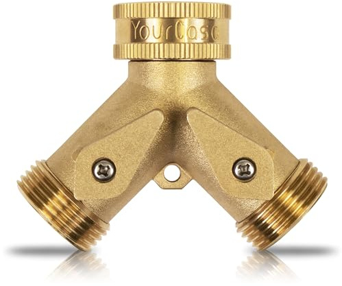 YourCasa Wasserverteiler Y-Verteiler 3/4 Zoll aus Messing - Wasserverteiler 2fach - Wasseranschluss Verteiler - 2 Wege Verteiler - Schlauchanschluss Anschluss Wasserhahn (Ohne Schnellkupplung)