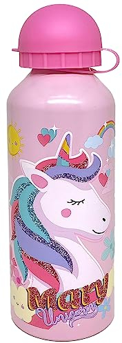 Julian Ross Unicorno Mary Borraccia in Alluminio, 500 Millilitri, Bambina, Resistente, BPA Free, Bottiglia Acqua Scuola Con Beccuccio Retraibile