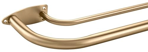 Doppelte Gardinenstange für 71,1 - 121,9 cm Fenster, Verdunkelungsvorhangstangen, 2,5 cm, strapazierfähig, verstellbar, Raumverdunkelung, rustikal, doppelte Vorhangstangen für Wohnzimmer, Küche,