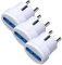 TECHLY 100129 Adattatore Spina Schuko a Presa 10/16A Bianco Bianco (Confezione da 3)