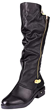 Kobilee Stivaletti Donna Morbidi Eleganti con Tacco Stivaletti Stivali Alti Curvy Comodo Western Stivali Polpaccio Caldo Invernali Stivali Elasticizzati Vintage Camperos Texani Stivali Cowboy