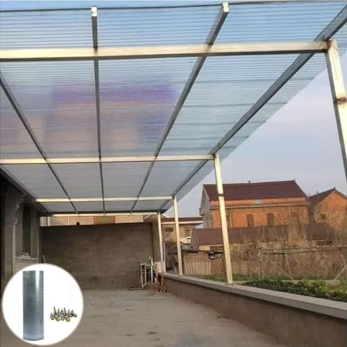 Dachplatten aus Polycarbonat,UV-beständig,Transparente Isolierung Regendicht,Ersatzplatten,Vordach für Gewächshaus Garten Carports Balcon Zaunschutzbrett,Leicht zu Schneiden (1*10m)