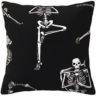 DEHIWI Skelette Yoga-Kissenbezüge, 40,6 x 40,6 cm, weich, gemütlich, Morden, dekorativer Kissenbezug für alle Jahreszeiten, Sofa, Couch, Schlafzimmer, Wohnzimmer