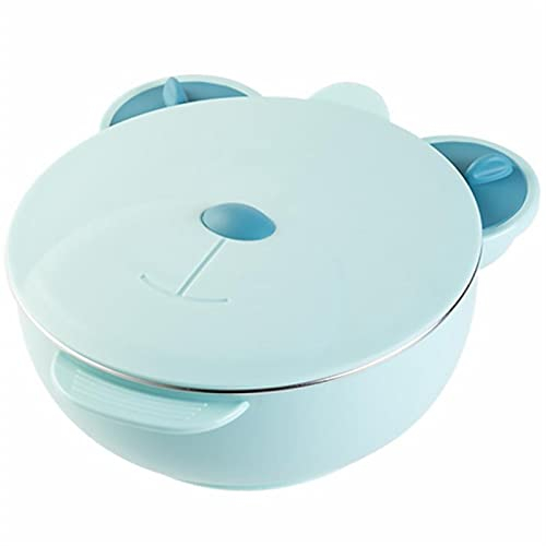 XUCHIL Ciotola per Neonati 1 Pz Piatti del Bambino Isolamento Termico Scatola di Pranzo da Tavola Ciotola Portrable Aspirante Stoviglie per Bambini (Color : Blue)