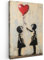 MuchoWow© Leinwandbild Klein 20x30 cm Mini Dekoration Wohnzimmer Bilder Pictures Wall Decoration Living Room Wohnungs Deko Moderne Bild Street art - Banksy - Ballon - Graffiti - Retro