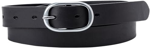 Levi's Women's Charlie Normal Buckle 100 Bovine Leather Belt, Regular Black, 80