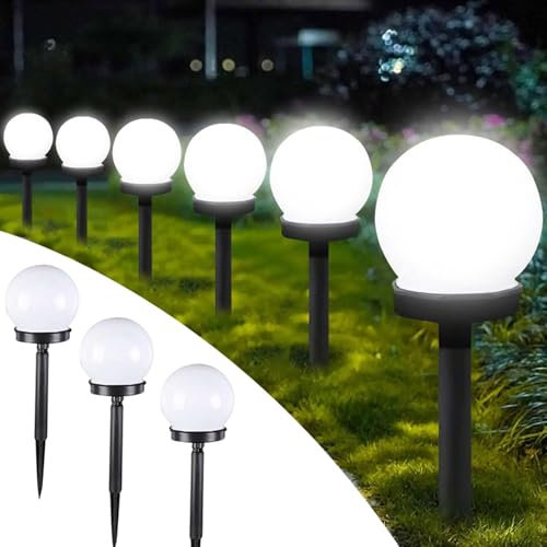 Solar Gartenleuchte,3 Stück Wasserdichte Solarlampen für Garten,Kugelleuchte,LED Kugel mit Erdspieß,Gartenleuchte mit Kugellampe,LED Solarleuchten für Garten,Gartenbeleuchtung,Außenbeleuchtung Garten