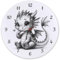 niedlicher Babydrache Wanduhr aus Glas Süßer Ruhender Drache Niedliche Pose Dasitzendes Fantasiewesen Deko für Kinderzimmer