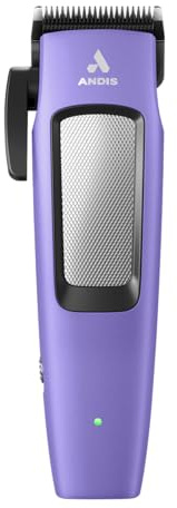 Andis Easy Clip Adjustable Blade Cordless II Dog Clipper, 10 Piece Kit, Lithium-Ion Battery, Purple, 560017