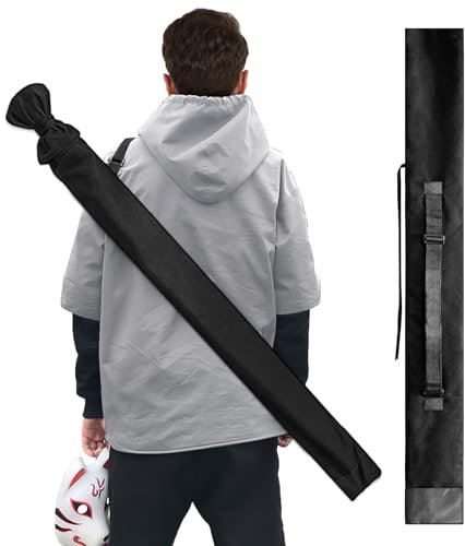 Philbinden Schwerttasche, 127 cm, schwarz, Schwerthülle mit verstellbaren Trägern, Katana-Scheide für Cosplay-Kostüm und Party, große Schwerttasche, Tragetasche für japanische Schwerter,