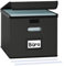 Okydoky Ablageboxen mit Deckel,Upgrade A4 Hängemappenbox aus Ledermaterial in stilvoller Lederptik,Faltbar, Schwarz,Geeignet für Haus und Büro, und Datei Ablageboxen(Black)