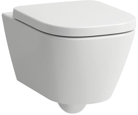 Laufen Meda WC suspendido Advanced, sin borde, descarga silenciosa, 360x540mm, fijación oculta, descarga profunda, H820110, Color: blanco mate