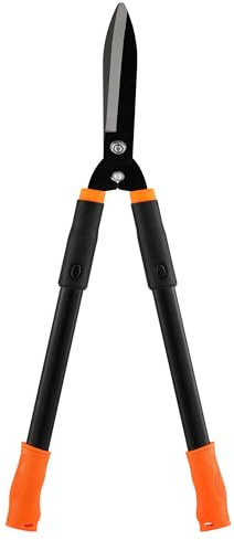 Heckenschere, 78cm Astschere und Baumschere,Karbonstahlschere mit PVC-Griff zum Schneiden von Sträuchern und Hecken, Gartenschere Groß,Schwarz-Orange