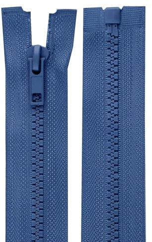 cyclingcolors 2x Cerniera Lampo n. 5 70 cm Chiusure Cursore Tirante Zip Poliestere Abbagliamento Arredamento Cucito Giacche, Blu jeans