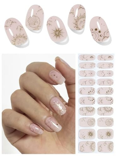 Wahrshei Vernis Autocollant UV | Bohemian Style Autocollant Ongle Gel UV | 20pcs Film pour Ongles Autoadhésif | Gel Nail Stickers, Autocollants et Pochoirs Pour Nail Art
