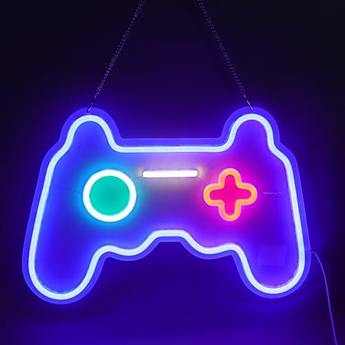 Gaming Leuchtreklame, LED Game Controller Leuchtreklame für Wanddekoration Im Jugendzimmer, USB betrieben, Acryl, 40,9 X 27,9 Cm